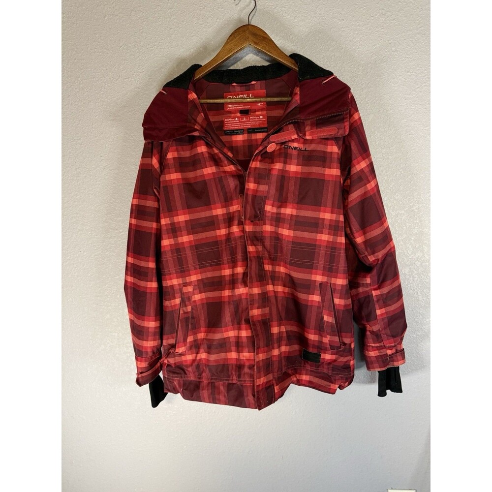 O’Neill Freedom Series Red Plaid Insulated Ski Snowboard Jacket L